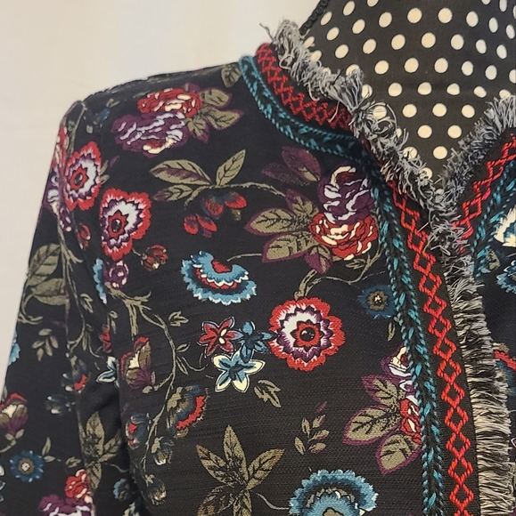Loft Floral Fringe Colorful Jacket - Picture 5 of 12
